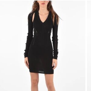 NWT Diesel M-GIOIA cutout shoulder black mini dress